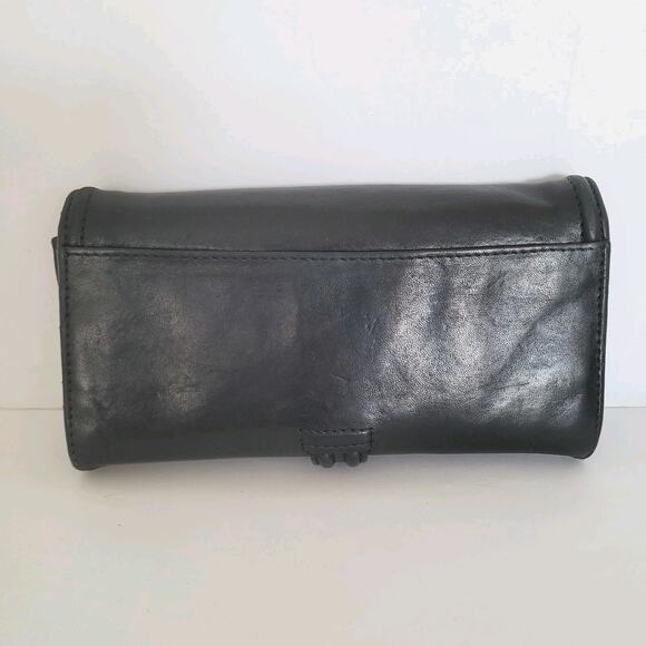 Givenchy Envelope Card Bill Holder Black Wallet Soft Leather Vintage Large Logo - Picture 2 of 15